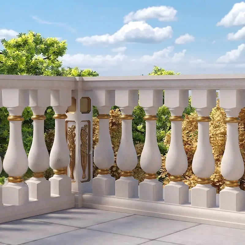 High Quality Custom cement balcony pole post balustrade colonne rail fence barrier vase concrete mould mold