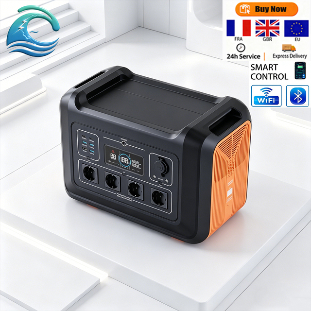 TC 2400W LiFePO4 MPPT Solar Generator with Energy Storage Jump Starter UK Plug Portable Emergency Power Station for Car Use