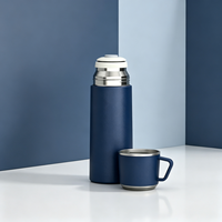 Gaya Baru 350Ml/12Oz Botol Air Kosong Stainless Steel dengan Cangkir Dinding Ganda Terisolasi Termos Bebas BPA Vacuum Flask Portabel