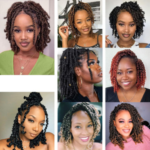 Échantillon Gratuit 10 Pouces Cheveux <span class=keywords><strong>Afro</strong></span> Bouclés Torsadés Ondulés Synthétiques pour Tresses EZ, Coiffures Frisées Tressées pour Femmes - Product Image 6