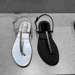Women Clip Toe <b>Flat</b> Beach <b>Sandals</b> 2026 Summer Rhinestone One Strap Fashion Casual Vacation Walking Shoes - Product Image 4