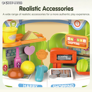 Mercado <span class=keywords><strong>de</strong></span> comestibles Stand Juguetes Supermercado Compras Escáner Pretender jugar con frutas Verduras <span class=keywords><strong>Caja</strong></span> <span class=keywords><strong>registradora</strong></span> barata Juego Niños - Product Image 4