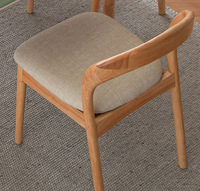 Chaise de salle à manger moderne nordique au design scandinave en bois massif avec revêtement en cuir PU antique pour cuisine et salle à manger