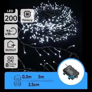 Guirnalda de luces tipo petardo de 5m con pilas 3AA, color blanco frío, ideal para decoración en fiestas y eventos. - Product Image 1