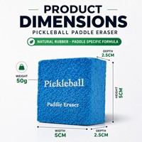 Nettoyant pour raquettes de pickleball en fibre de carbone avec logo personnalisé, gomme en caoutchouc écologique pour éliminer les résidus de saleté et restaurer la rotation