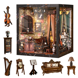 Kit de maison et de recoin de livre miniature avec accessoires de meubles, jouet créatif pour filles de 18 ans, décoration d'étagère magique personnalisée, bricolage - Product Image 5