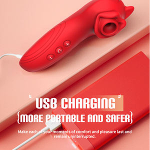 10 Vibration Puppy Ears Sucking Tease Massage <b>Masturbator</b> Vibrator USB Rechargeable - Product Image 4