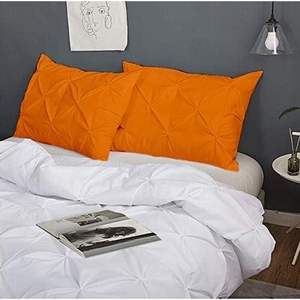 Juego de 2 fundas de almohada de viaje color naranja, de algodón puro, con pliegues rectangulares, 12x16 pulgadas, lavables a máquina - Product Image 2