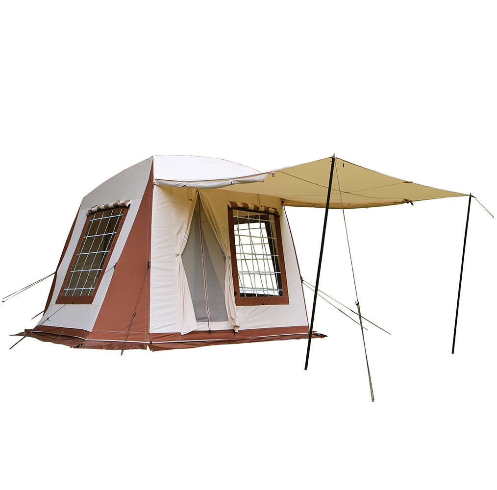 Canvas Cabin Tent Waterproof 4 Season Outdoor Camping Tent Made from Premium Cotton Canvas w/Reflective Sunblock Roof