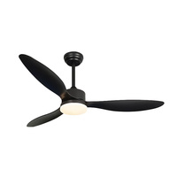 Ventilateur de plafond LED à moteur DC sans balais avec télécommande 2.4G, 3 couleurs changeantes, 6 vitesses, moderne, silencieux, à intensité variable pour salon