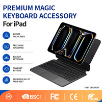 Étui Clavier Intelligent Magic Keyboard avec Design Mince pour iPad Air 11 2024, Housse Magnétique à Connexion Directe Sans Batterie Sans Appairage