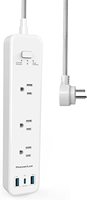 PowerLot Überspannungsschutz-Steckdosenleiste mit 3 Steckdosen, 32W USB-C PD 20W Schnellladung, 1,5m Verlängerungskabel, ETL-zertifiziert, 45° Flachstecker, 900J