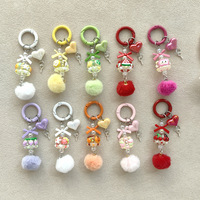 Nieuwe Creatieve Metalen Pom-pom Telefoon Charm DIY Geknoopte Ketting Lichtgevende Fruitvormige Olie-druppel Kralen Schattige Charms Sleutelhangers