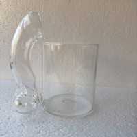 Gobelet en verre transparent à paroi simple avec logo personnalisé, pour la maison, pour l'eau, la bière, le café, usage quotidien