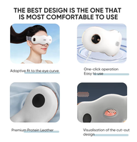 Mini masque oculaire électrique rechargeable portable, appareil de massage des yeux avec chauffage intelligent 3D et musique