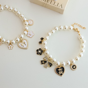 Collar para Mascotas con Lazo, Perla y Flor, Accesorios para Perros y Gatos - Product Image 1