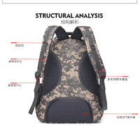 Sac à dos tactique de sport de plein air 45L 800D Molle, imperméable, en polyester, camouflage 3P, fermeture éclair, tendance, pour le camping