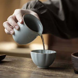 Guanlan Ru Kiln Ceramic Fair Cup Porcelain Round Without Lid For Kung Fu <b>Tea</b> <b>Sets</b> - Product Image 2