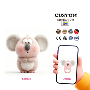 Porte-clés en peluche personnalisé, mignon, rose, en forme de raton laveur, rembourré en coton PP écologique, vente directe d'usine, accessoires personnalisés de haute qualité - Product Image 1