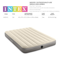 INTEX 64102 Matelas pneumatique gonflable floqué pleine grandeur 1.37m * 1.91m * 25cm/54 "* 75" * 10"