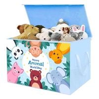 Organisateur de vêtements pour enfants, bac en toile réutilisable, boîte de rangement pliable multifonctionnelle pour jouets avec couvercle