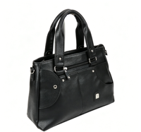 Schwarze Kunstleder-Handtasche für Damen, Designer PU-Leder Shopper mit Großer Kapazität, Mehreren Reißverschlusstaschen, Diebstahlsicher, Tragbar für Büro und Arbeit