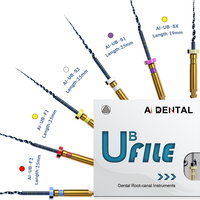 Instrumentos de Endodoncia AI-UB NiTi Activados por Calor, Originales de EE. UU., para Conductos Radiculares, 25 mm, 10 Juegos en Caja