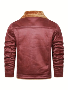 Chaqueta informal de poliéster para hombre, manga larga, color sólido, solapa de un solo pecho, tela no elástica - Product Image 3