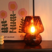 Lampe de chevet à intensité variable DC 5V, lampe de table en verre en forme de champignon, lumière d'ambiance LED avec interrupteur à bouton
