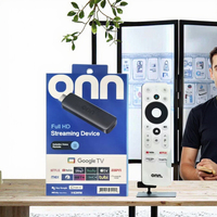 Clé TV intelligente Onn 4K Plus Android 14 Allwinner H616 Quad Core avec Wi-Fi double bande, 2 Go de RAM, télécommande vocale et clavier pour le streaming multimédia