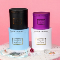 Vente en gros d'usine de boîte à fleurs seau rond avec logo estampage à chaud personnalisé ensemble de boîte d'emballage cadeau seau