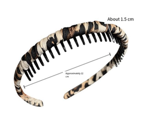 Serre-tête à dents en tissu zig-zag motif requin pour femme, antidérapant, avec peigne intégré - Product Image 6