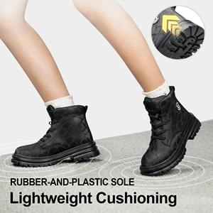 Botas De Trabajo Para Senderismo Parte Superior De Cuero Suela De Goma Punta Ancha Resistentes Al Desgaste Antideslizantes - Product Image 3