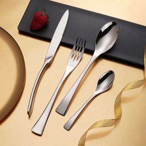 Couteau, fourchette et cuillère à steak Kaya Western 304 en acier inoxydable épaissi, design moderne pour la maison, le thé, le camping, les restaurants, les hôtels - Product Image 3