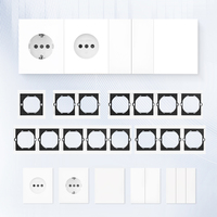 Interruptores y Enchufes de Pared WESA Ultrafinos con Botón Pulsador EU 1/2/3 Gang, Enchufe Ethernet RJ45 para TV, Combinación Libre, Diseño Moderno de Lujo