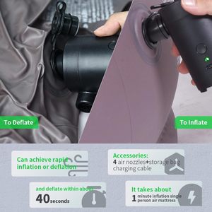 Mini pompe électrique rechargeable pour gonflage et dégonflage rapide des flotteurs de piscine, des bouées, des matelas pneumatiques, des tapis de couchage, des sacs de rangement sous vide - Product Image 3