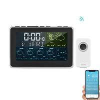 Station météo numérique intelligente WiFi Tuya avec écran LCD, thermomètre, hygromètre, contrôle par application, capteur de température et d'humidité