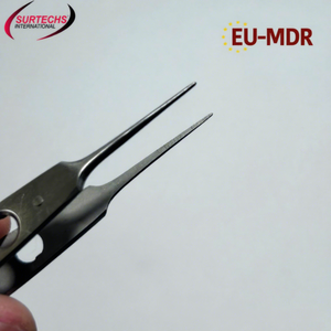 Juego de 2 Pinzas de Ligadura McPherson Rectas |   Instrumento de Microcirugía Oftálmica |   Pinzas Quirúrgicas de Precisión de Acero Inoxidable Clase I - Product Image 1