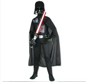 Factory Price Star-Wars Movie Costume Kids Superhero Costumes Black Warrior Bodysuit With Accessories