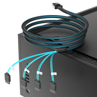 Cable SFF-8087 Mini SAS a 4 SATA 3.0 Rectos, 6Gbps, Cable de Datos Interno para Servidor, para Tarjeta RAID HBA, Conexión de 4 HDD/SSD SATA