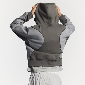 Veste à capuche zippée unisexe KingSen personnalisée, bicolore, en molleton 100% coton, col haut, pour homme et femme, hiver - Product Image 5
