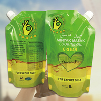 Pochette souple alimentaire anti-fuite de 1L avec bec verseur, sac d'emballage portable pour liquides, idéal pour l'huile de cuisson et l'exportation