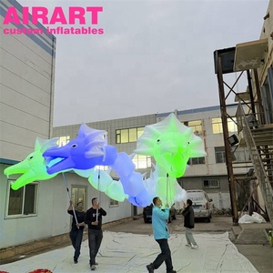 Marioneta Inflable de Dragón de Tres Cabezas con Luz LED, <span class=keywords><strong>Marionetas</strong></span> Inflables de Dragón Iluminadas en Blanco para Espectáculos de Calle, Carnavales y Festivales - Product Image 3