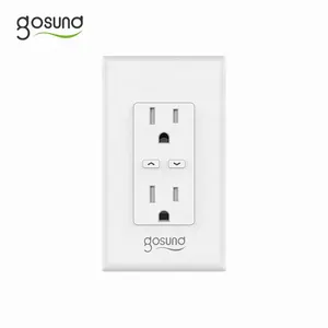 Gosund Alexa US Tuya Matter Smart Home WiFi Double prise murale 2 voies sans Hub, contrôle séparé 120V 15A Matter Home