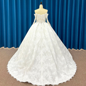 Costumes de mariage parfaits pour les femmes robe de bal robe de mariée en organza Scoop dentelle Vestido De Noiva Lssm030 - Product Image 4
