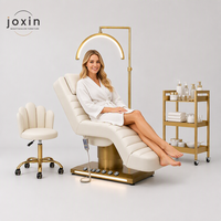 Table de massage électrique pour cils, base dorée, incurvée, pour salon de beauté, spa, esthéticienne, mobilier de luxe, vente en gros OEM
