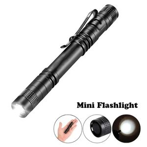 Mini LED Flashlight Pen <b>Waterproof</b> Pocket <b>Torch</b> Powerful LED Lantern for Camping & Hunting AAA Battery Powered 1PC Wholesale - Product Image 4