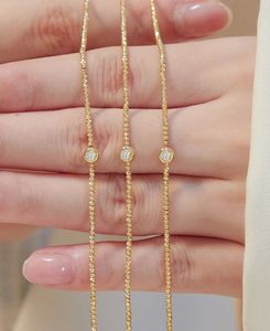 Pulsera de Diamantes Naturales de 0.10ct con Cuentas de Oro de 18K Xinfly, Cadena de Joyería Fina para Bodas y Fiestas - Product Image 2