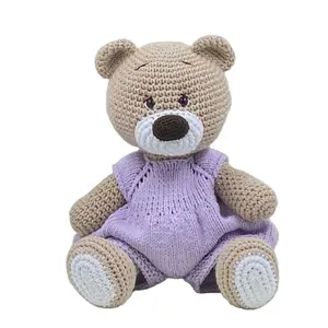 Mainan Boneka Beruang Teddy Lucu untuk Bayi, Boneka Crochet Beruang Teddy Amigurumi