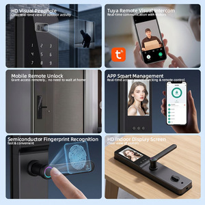 Serrure intelligente Bluelock Tuya <span class=keywords><strong>WisA</strong></span> avec Wi-Fi, reconnaissance faciale 3D, empreinte digitale, code, carte mémoire, en alliage d'aluminium, pour usage commercial et résidentiel - Product Image 2